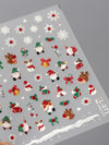 Pink Christmas Tree 5D Embossed Nail Art Stickers – Snowflake & Star Self-Adhesive Decals (4.06 x 3.15 in / 10.3 x 8 cm)