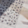 Gold Snowflake & Snowman 3D Self-Adhesive Christmas Nail Stickers with Rhinestones, 10.3 x 8 cm (4.06 x 3.15 in) Sheet