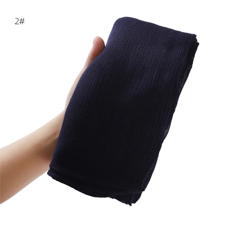 Women's Large Solid Polyester Hijab Scarf 80 x 190 cm (31.5 x 74.8 in) Long Muslim Headscarf Wrap Shawl Turban