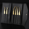 6-Piece Precision Eyelash Tweezers Set for Beginners – Individual & Strip Lash Extensions with Storage Bag