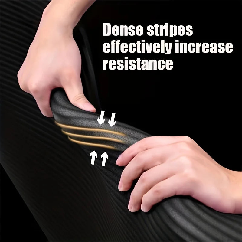 Extra-Large Thick NBR Non-Slip Yoga Mat 78.7 x 24 in (200 x 61 cm) Black for Home Fitness