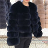 Women's White Faux Fox Fur Coat – Slim Plush Faux-Fur Winter Jacket