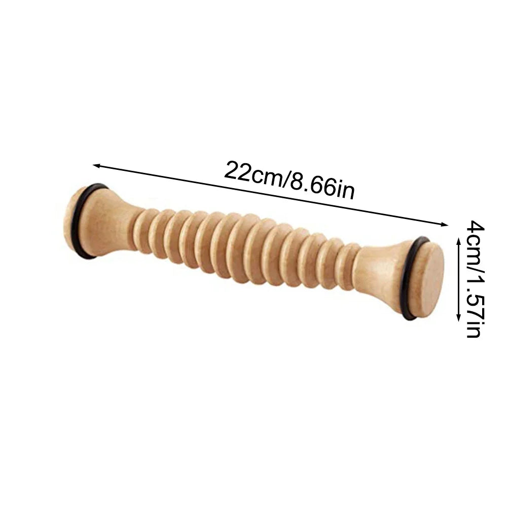 Wooden Foot Roller – Acupressure Foot Massager for Plantar Fasciitis Relief, Portable Reflexology & Calf Fascia Roller