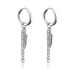 Unisex Gothic Cross Stainless Steel Drop Stud Earrings - Punk Rock Hip Hop Street Jewelry, 1 Pair