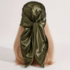 Solid 90cm (35.4in) Square Hijab Bandana – Silk-Feel Polyester Headscarf, Hip-Hop Neckerchief & Windproof Shawl for Women