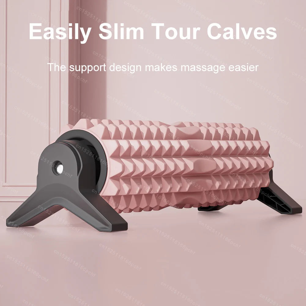 Deep Tissue Foam Roller 16.5 x 4.7 in (42 x 12 cm) with Stand - Non-Slip High-Load Massage Roller for Muscle Relief, Pilates & Yoga