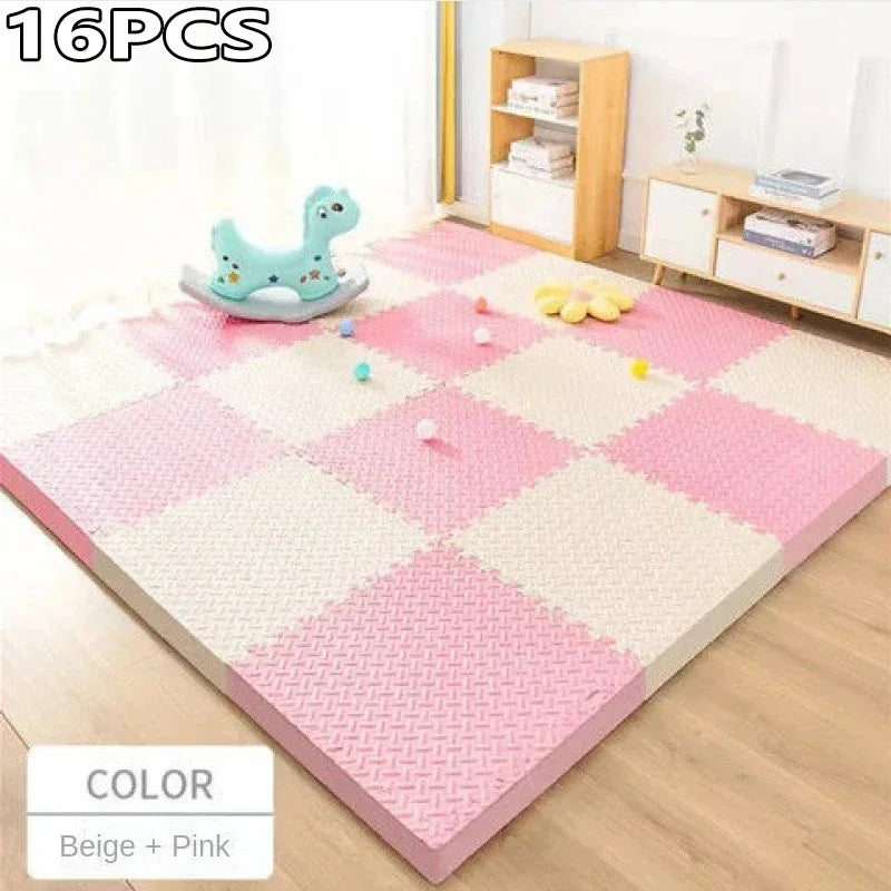 EVA Interlocking Floor Tile 30×30×1 cm (11.8×11.8×0.4 in) Leaf Texture Non-Slip Shock-Absorbing Gym, Yoga & Baby Play Mat