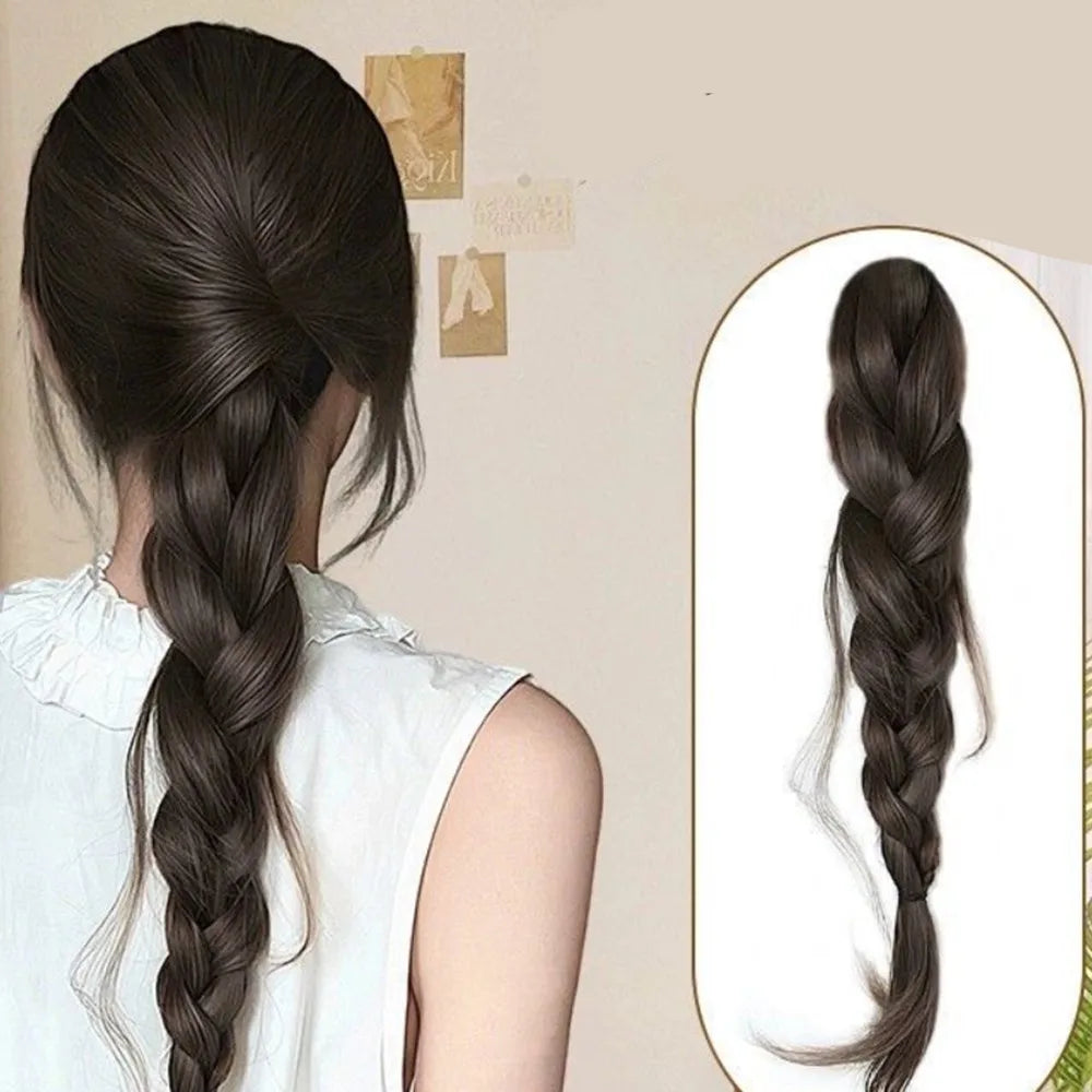 45cm (17.7in) Wired Fishtail Braid Low Ponytail Synthetic Hair Extension – Shapeable Twisted Braid