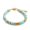 Colorful Natural Stone Beaded Bracelet - Handmade Stainless Steel Chain Bangle, Waterproof Boho Y2K Gift for Women