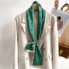 Women's Silk-Feel Printed Long Narrow Scarf 12 x 148 cm (4.7 x 58.3 in) - 50+ Colors | Headband & Shawl