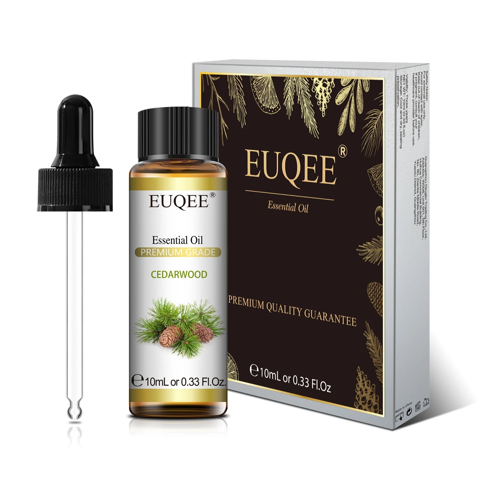 EUQEE 10ml Pure Essential Oil - Lavender, Jasmine, Eucalyptus, Vanilla, Sandalwood, Sweet Orange, Lemon, Oregano, Neroli