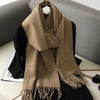 Women’s Long Winter Scarf – Cashmere Blend Shawl Hijab Wrap, Solid Colors, 200×33 cm (79×13 in) – 62 Colors