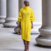 Turtleneck Ribbed Sweater Midi Dress – Long Sleeve Stretch Knit for Autumn/Winter Party & Club