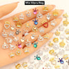 Mix 50pcs 3D Metal Nail Art Decorations Alloy Rhinestones Pearls Zircon DIY Nail Charms