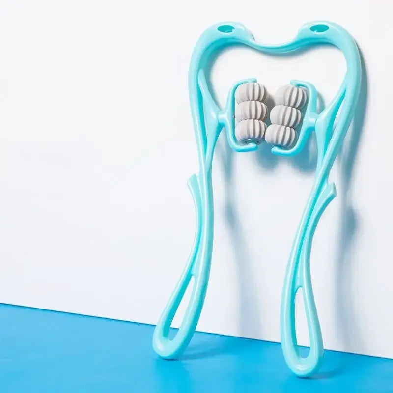 Six-Wheel Cervical Neck Massager Roller – Clip-On Manual Neck, Shoulder & Back Kneading Tool