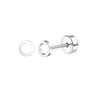 2-Pack Stainless Steel Heart & Moon Screw-Back Stud Earrings for Tragus & Cartilage Piercing, Silver