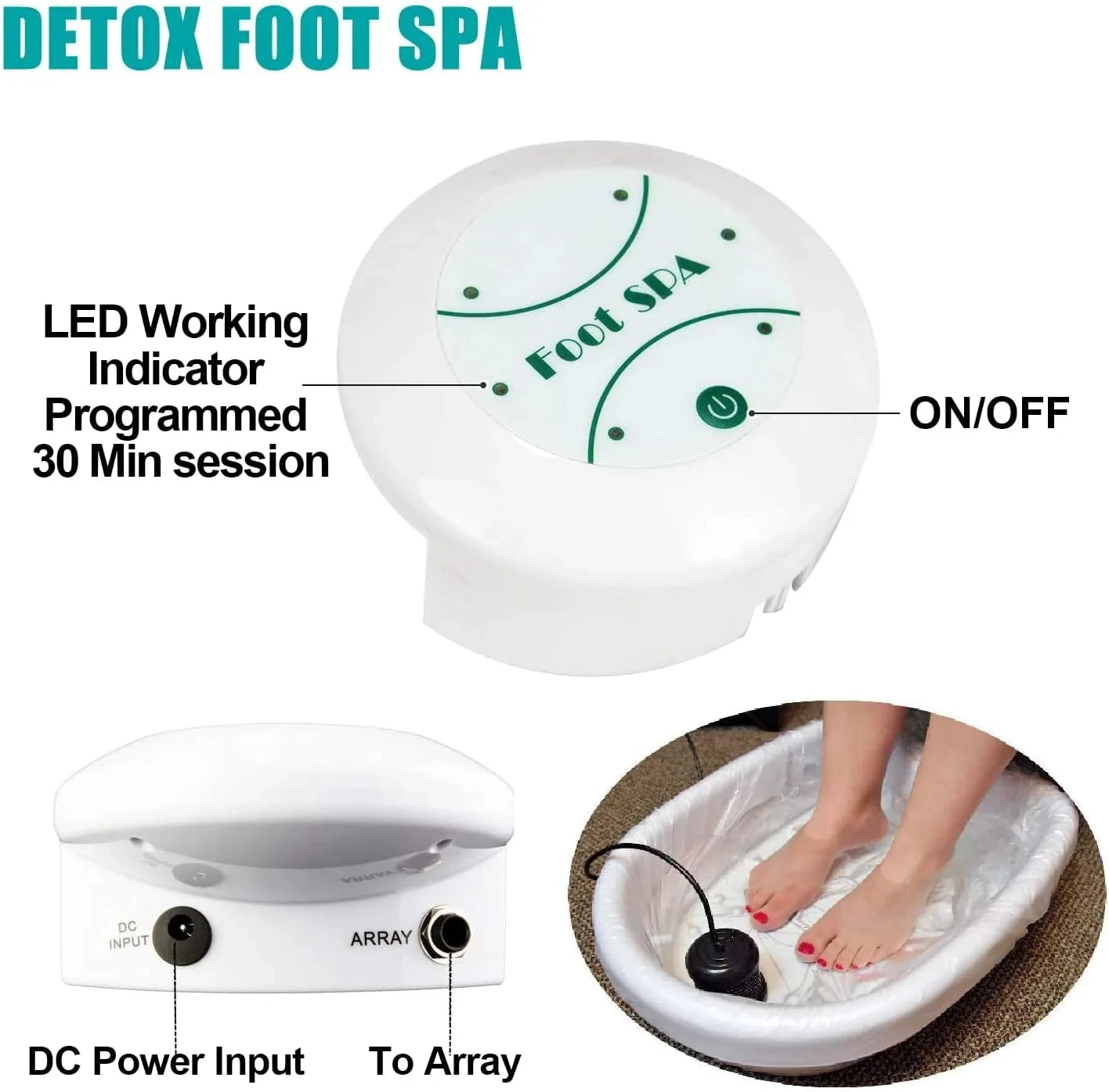 Ionic Foot Spa Massager – Heated Vibration Whirlpool Bubble Foot Bath with Detox