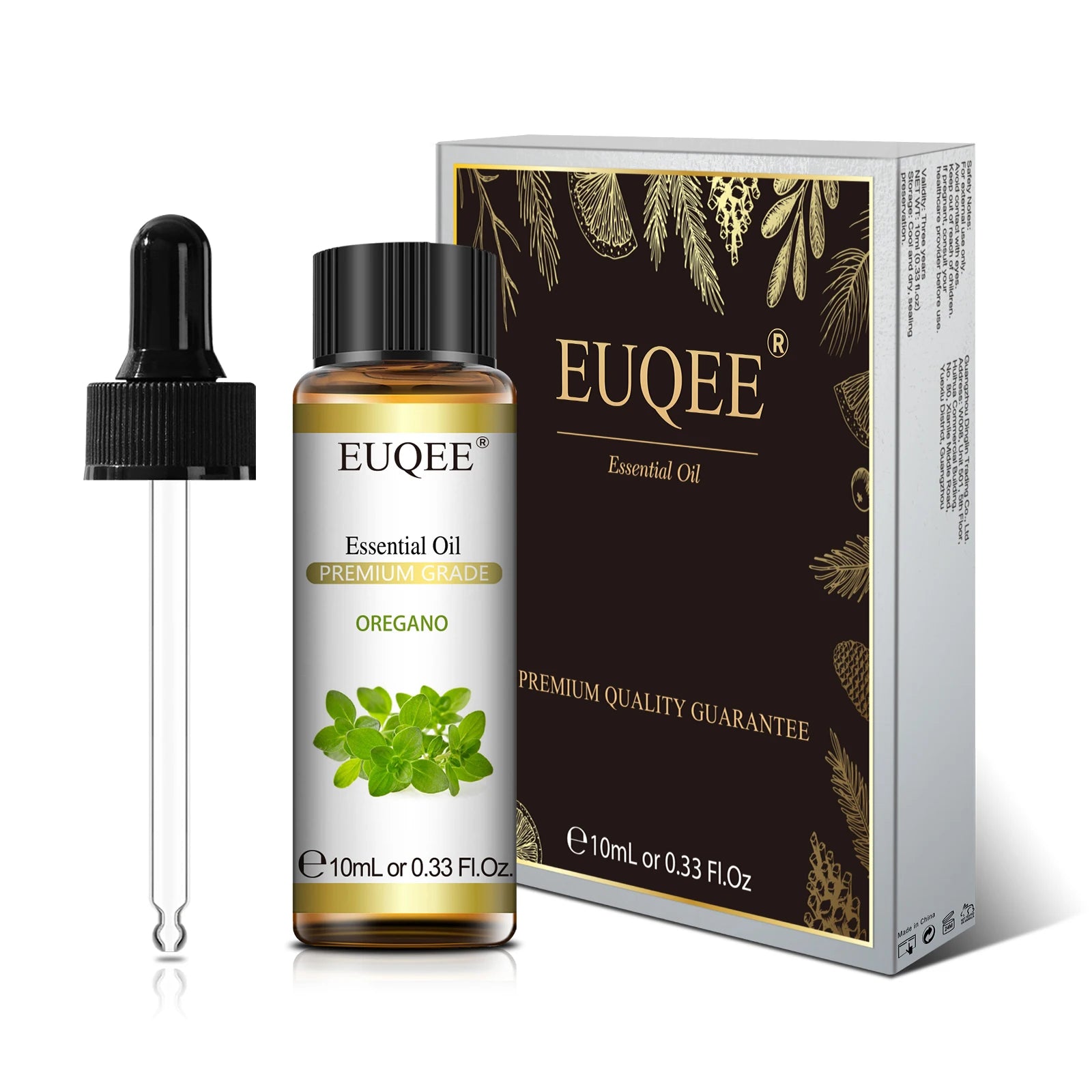 EUQEE 10ml Pure Essential Oil - Lavender, Jasmine, Eucalyptus, Vanilla, Sandalwood, Sweet Orange, Lemon, Oregano, Neroli