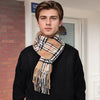 LMLAVEN Plaid Cashmere-Blend Tassel Pashmina Shawl – Long Winter Scarf for Women (175+ cm / 69+ in)