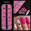 Mini Caviar Beads Nail Art 12-Grid Gold and Silver Micro Ball Charms 0.5–3mm (0.02–0.12in) with Magnetic Picker Pen
