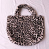 Women Winter Oversized Faux Fur Shoulder Bag Large Plush Square Handbag with Zipper and Hasp