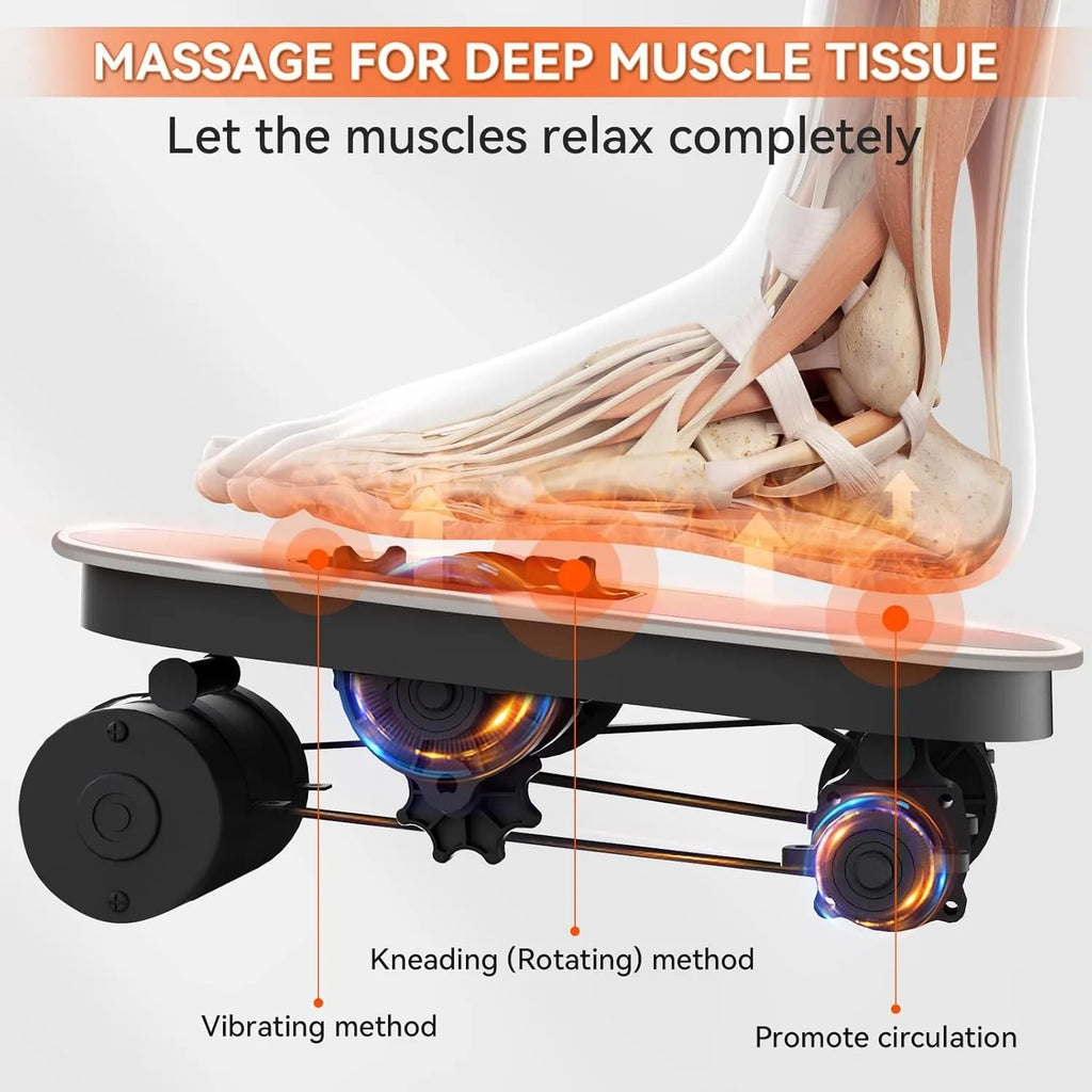 Foot Massager with Heat & Shiatsu - Deep Kneading Vibration, Remote Control, Relieves Plantar Fasciitis & Neuropathy