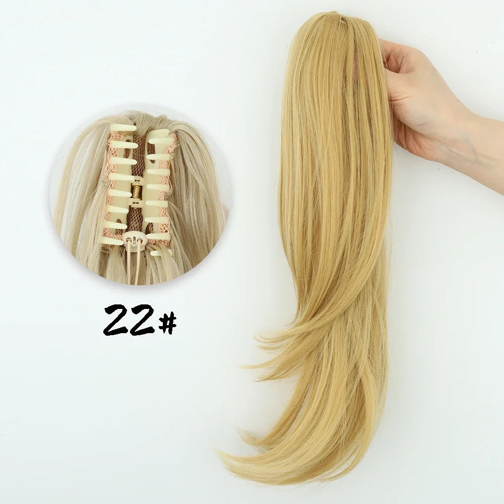 AZQUEEN 18-Inch (45 cm) Clip-In Wavy Ponytail Hair Extension - Heat-Resistant Synthetic, Layered Black/Brown