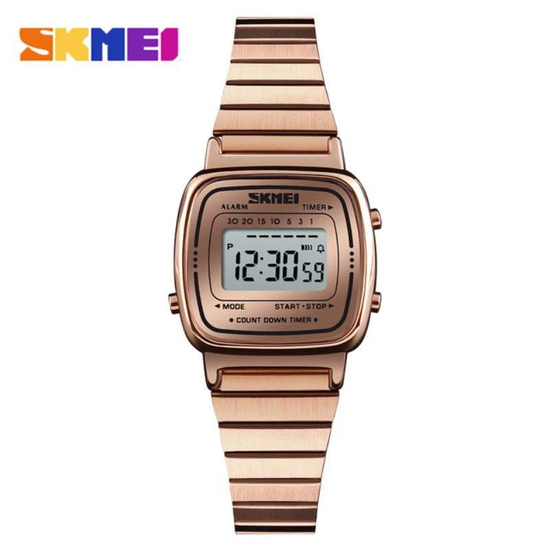SKMEI Luxury Small Dial Digital Women's Watch Waterproof Sport Casual Ladies Calendar Wristwatch
