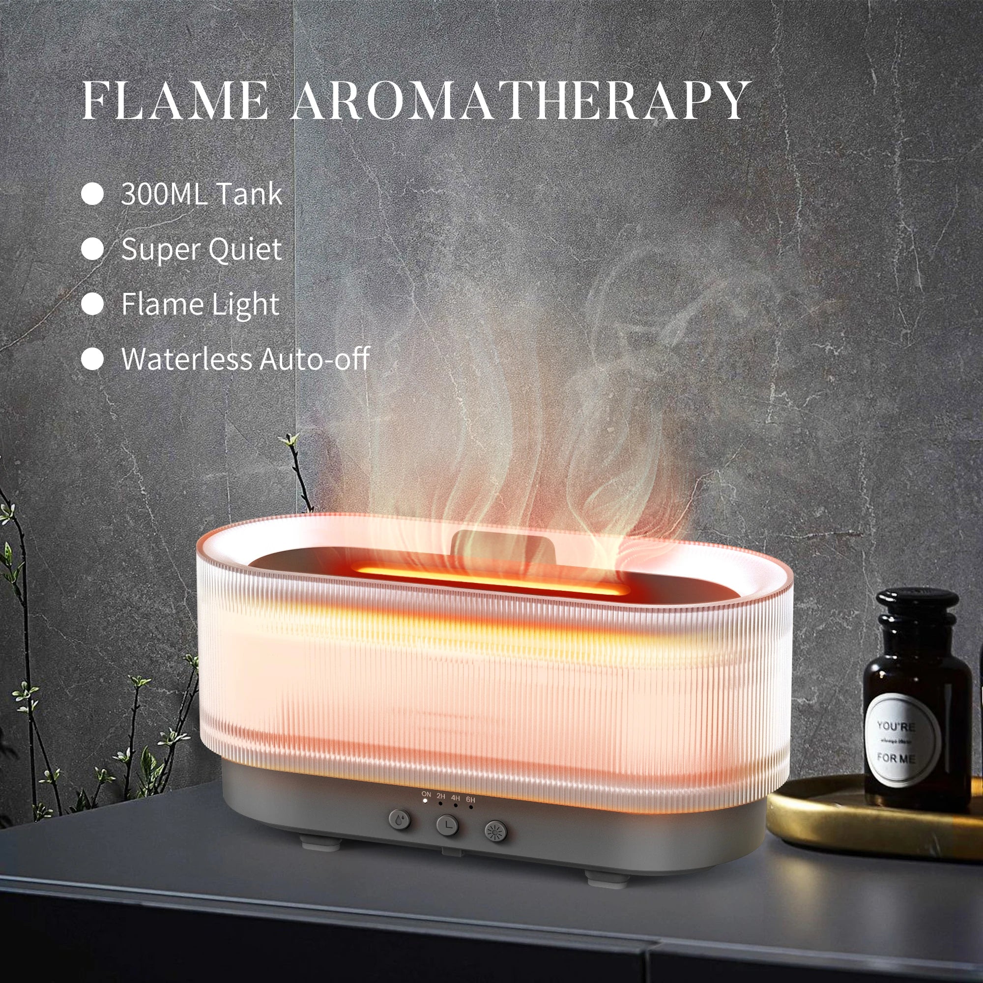 SEJOY Ultrasonic Cool Mist Humidifier & Aroma Diffuser — Portable Essential Oil Diffuser with LED Flame Lamp