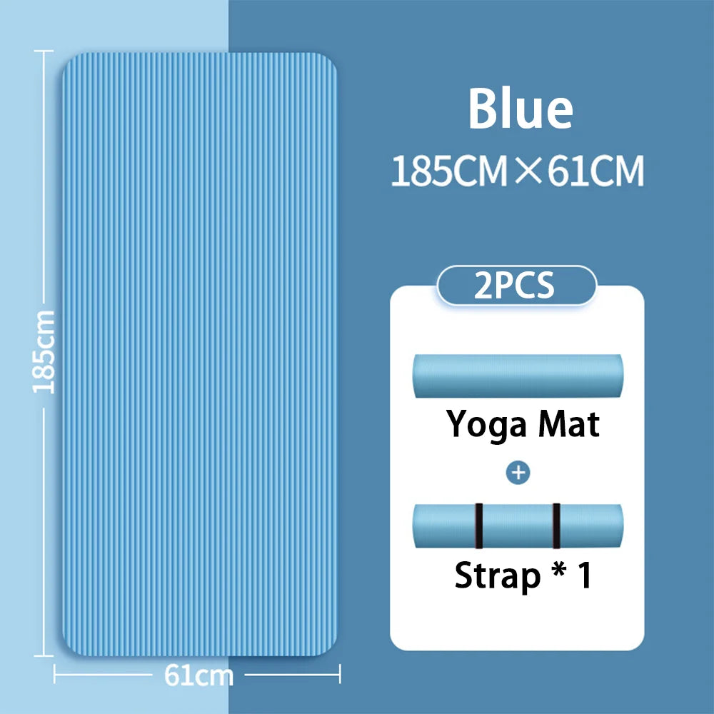 8mm NBR Yoga Mat 185 x 61 cm (72.8 x 24 in) – Anti-Slip Thick Exercise Mat for Beginners, Home Yoga, Pilates & Fitness