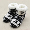 Women's Winter Faux Fur Slipper Boots — Fleece-Lined Elk & Snowflake Design, Non-Slip Indoor Home Shoes (25 cm / 9.8 in, EU 36-38 / US 5-7)