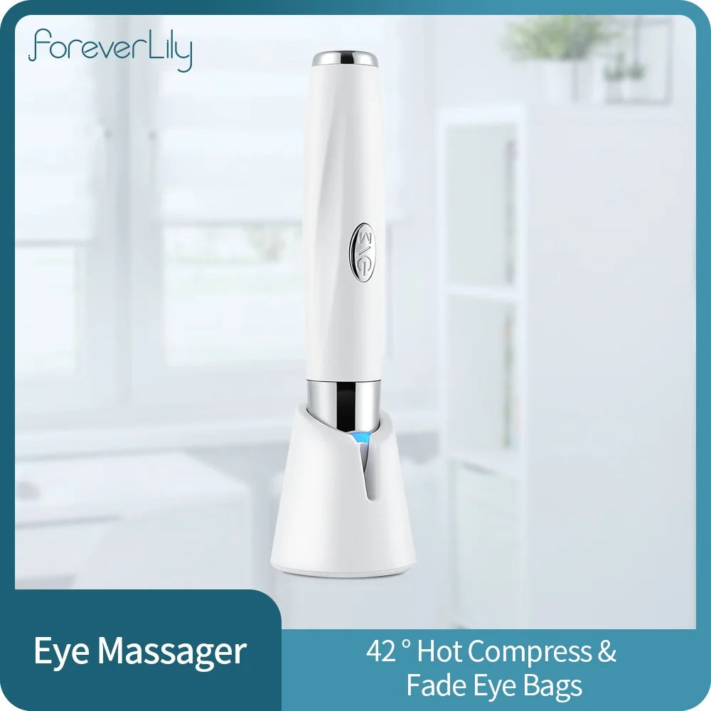 High Frequency Vibration Eye Massager 42°C Heated USB-C Under-Eye Device for Dark Circles, Puffiness & Fine Lines