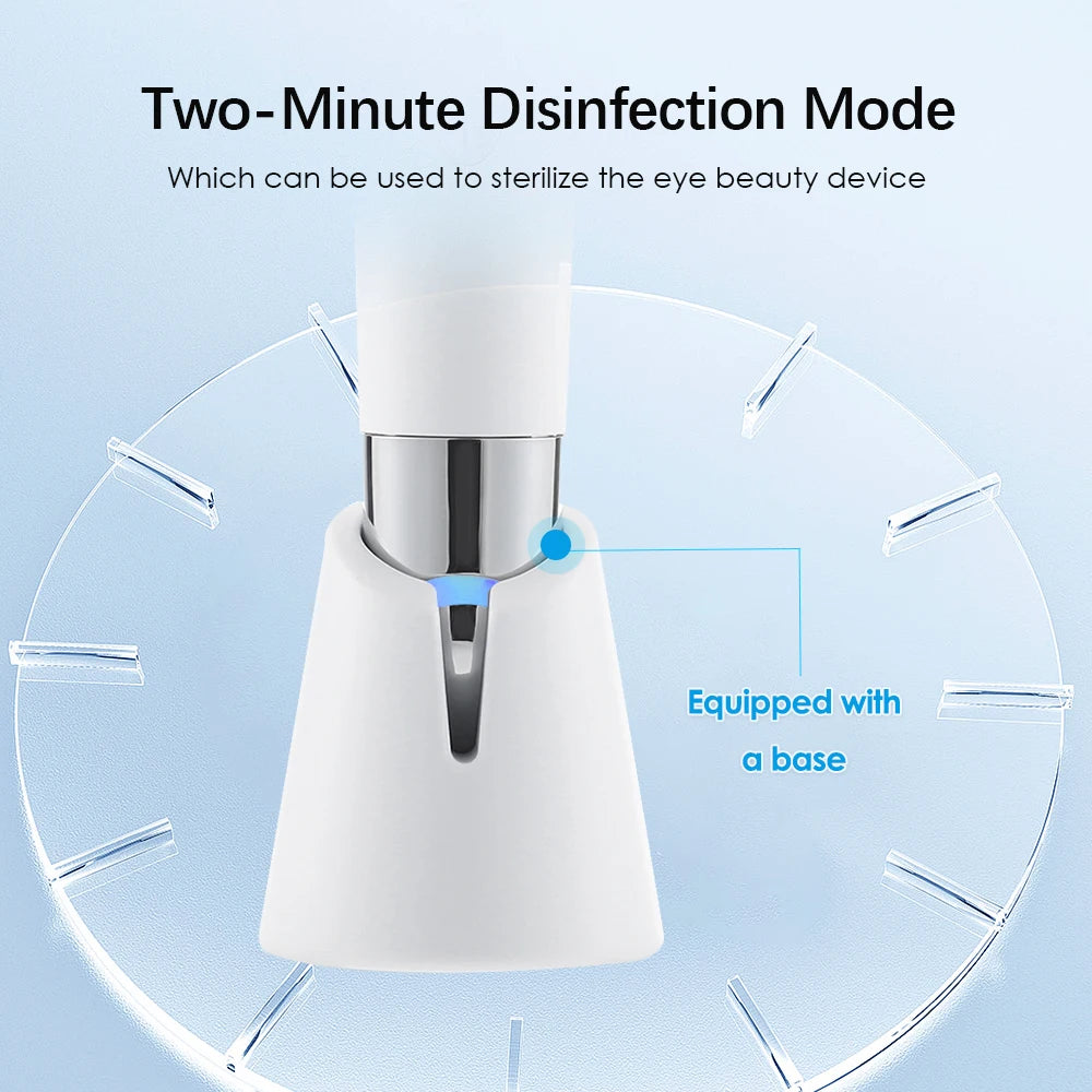 IPL Vibration Eye Massager – Blue/Red/Purple LED Therapy Pen with Hot Compress, Anti-Wrinkle & Dark Circle Care, USB-C Rechargeable