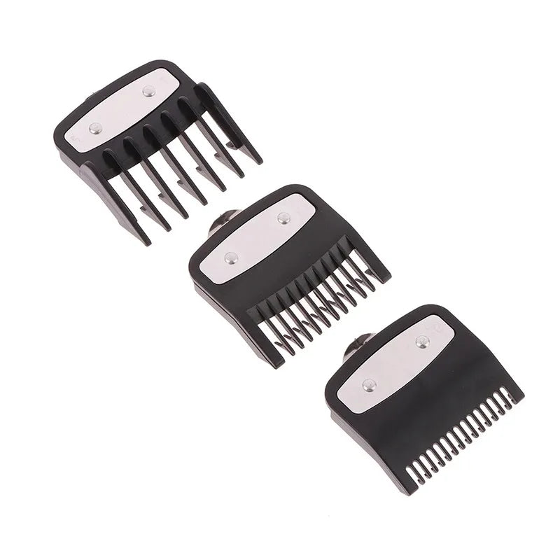 Black Hair Clipper Guard Set - 3-Pack Guide Combs 1.5mm, 3mm, 4.5mm for Trimmer Styling