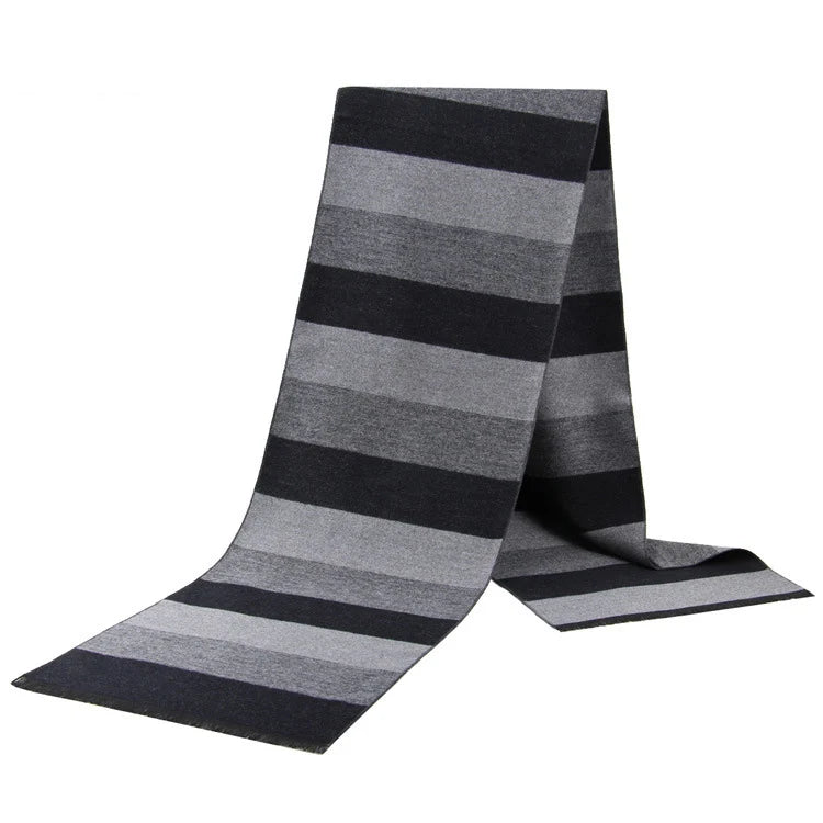 Men's Cashmere-Feel Scarf 180 x 31 cm (71 x 12 in) Plaid Stripe Pashmina Shawl Warm Winter