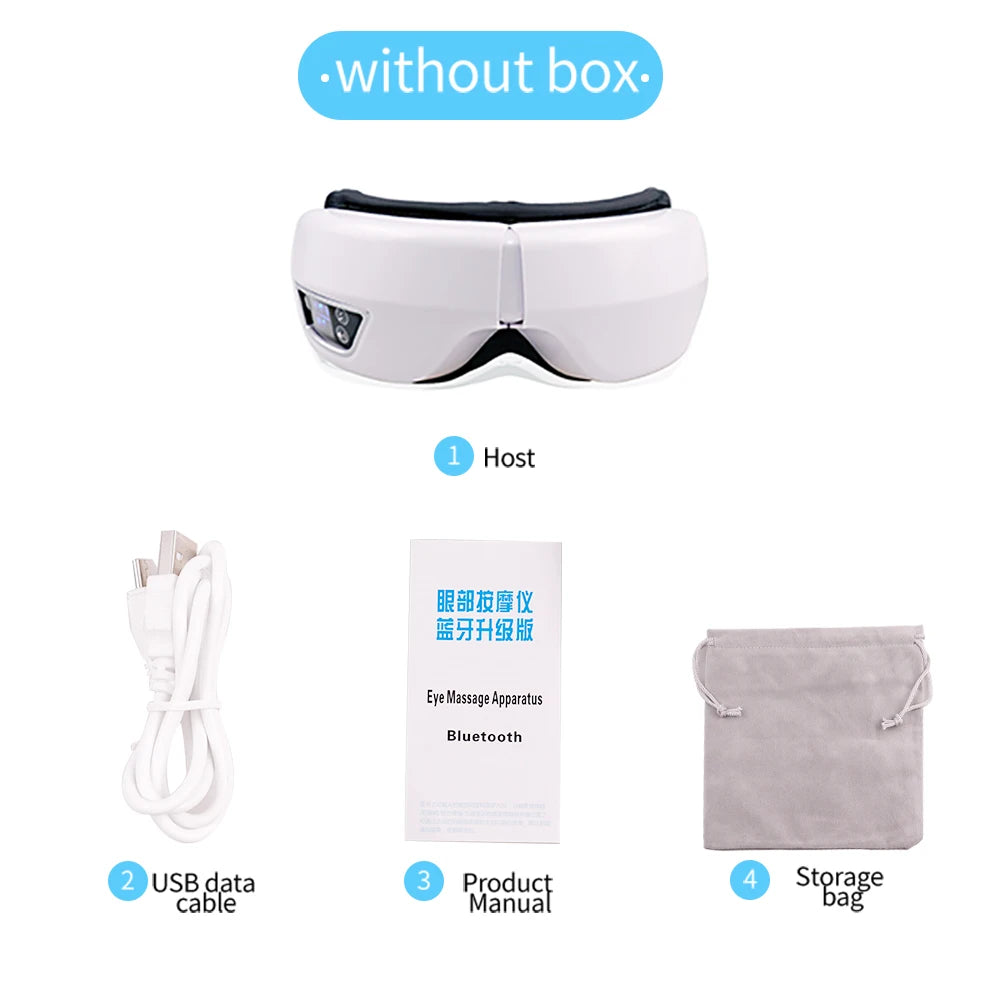 6D Smart Vibration Eye Massager — Airbag Compression Eye Mask with Bluetooth Music for Relaxation, Sleep & Eye Fatigue Relief