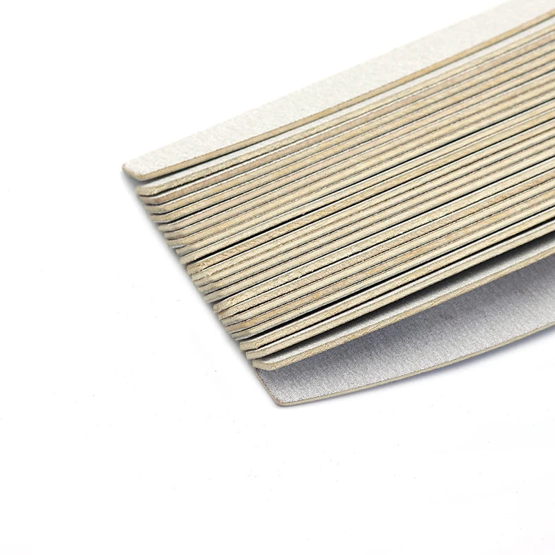 10-Pack Curved Wooden Nail Files – Double-Sided 100/180 and 180/240 Grit Emery Boards for Manicure and Pedicure