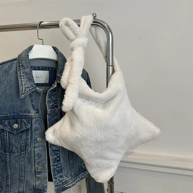 Large Faux Fur Leopard Tote Bag 17in (43cm) – Plush Shoulder & Adjustable Crossbody Bag for Women, Zipper Closure