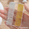 Mini Caviar Beads Nail Art 12-Grid Gold and Silver Micro Ball Charms 0.5–3mm (0.02–0.12in) with Magnetic Picker Pen