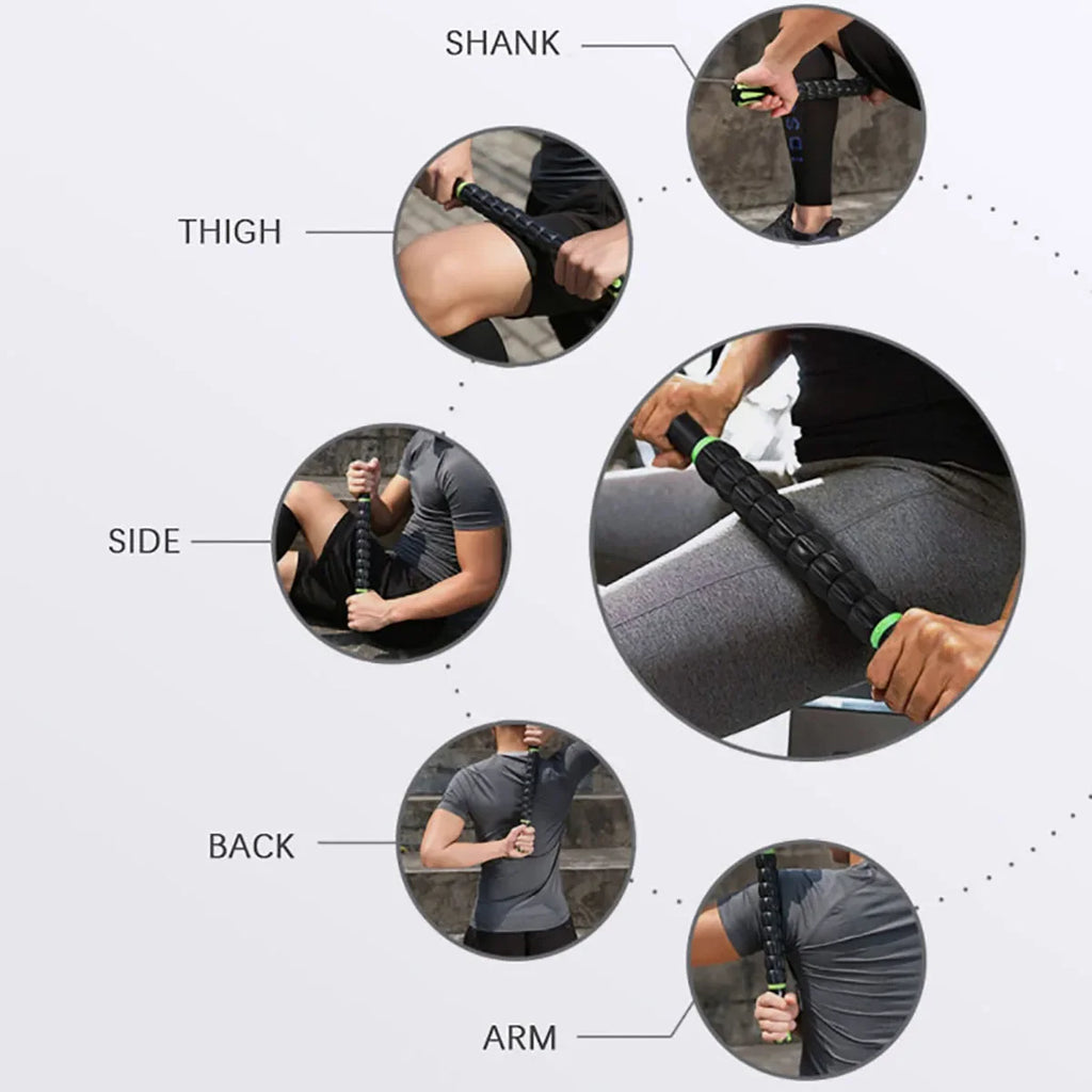 Yoga Massage Stick Roller - Portable Deep Muscle Massage Stick for Soreness Relief & Fascia Release