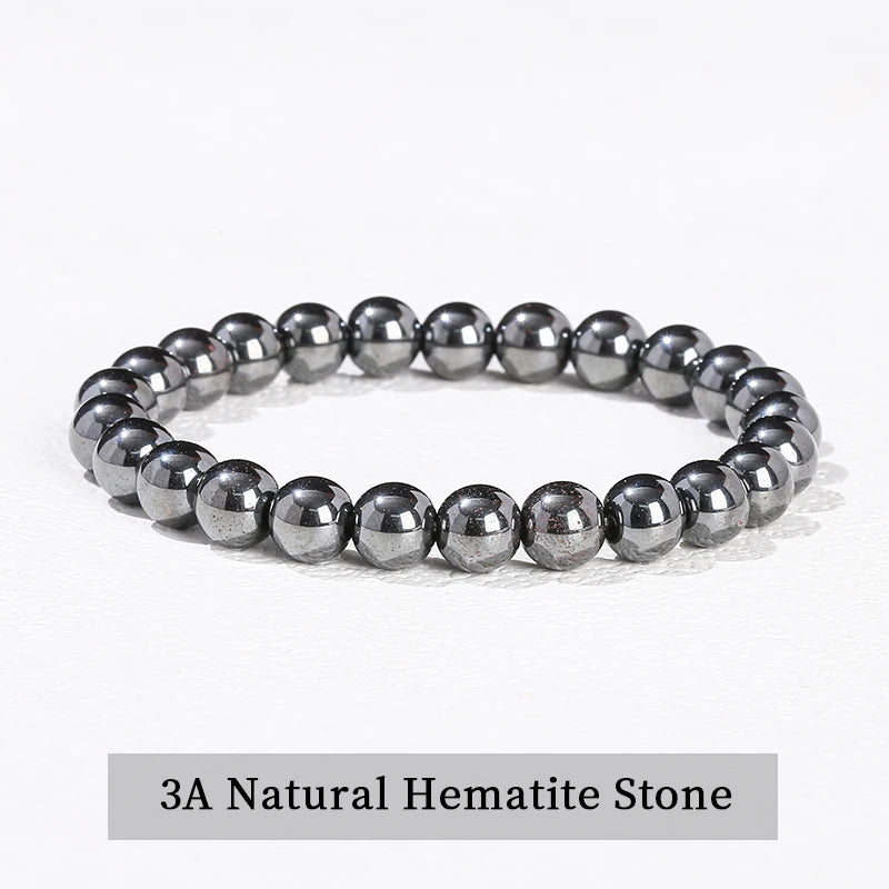 Natural Stone Beaded Bracelet 6/8/10mm — Obsidian Fluorite Quartz Jasper Stretch Yoga Bracelet for Women & Men