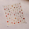 Gold Snowflake & Snowman 3D Self-Adhesive Christmas Nail Stickers with Rhinestones, 10.3 x 8 cm (4.06 x 3.15 in) Sheet