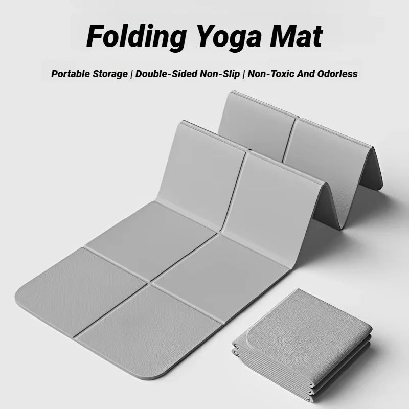 Foldable TPE Yoga Mat – Eco-Friendly Portable Folding Exercise Mat, Double-Sided Non-Slip for Pilates & Travel Workouts