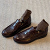 Women's Retro Leather Loafers Slip-On Flats Classic Dress & Walking Shoes