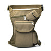 Men's Canvas Waist and Leg Pack - Durable Fanny Belt Bag for Bicycle, Motorcycle and Work