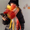 Women's Winter Thick Plaid Pashmina Scarf - Soft Polyester Shawl Wrap, 175+ cm (69+ in) Fuzzy Tassel