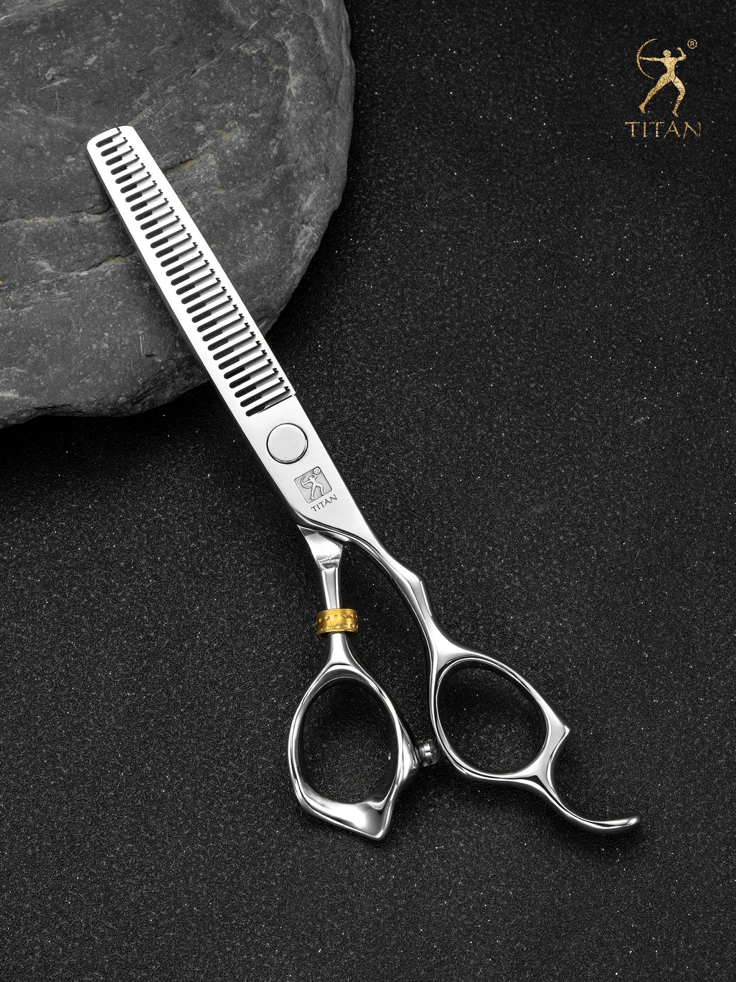 TITAN 3D Professional Barber Hairdressing Shears 6.0 in (15 cm) Japan 440C Stainless Steel