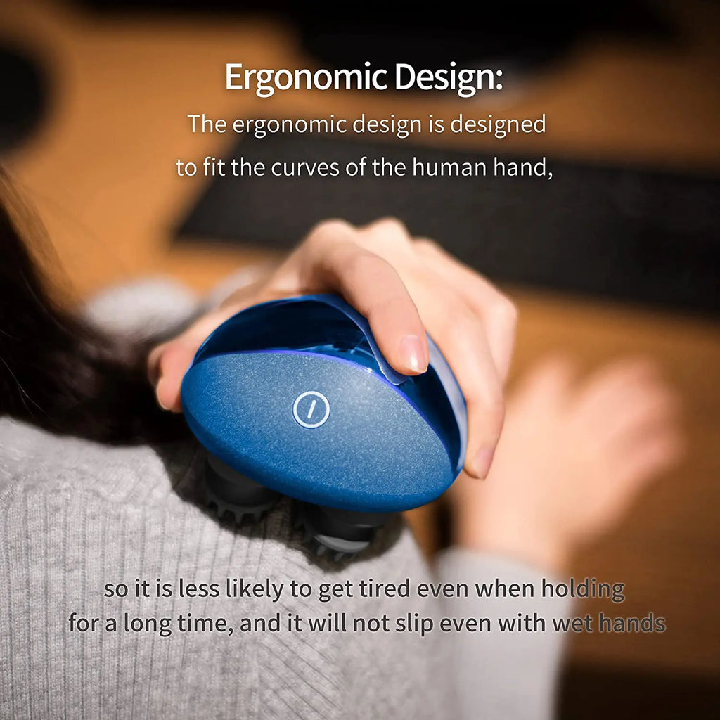 Breo Scalp Mini Wireless Blue Scalp Massager – Portable Waterproof Head Massager for Hair Growth & Relaxation