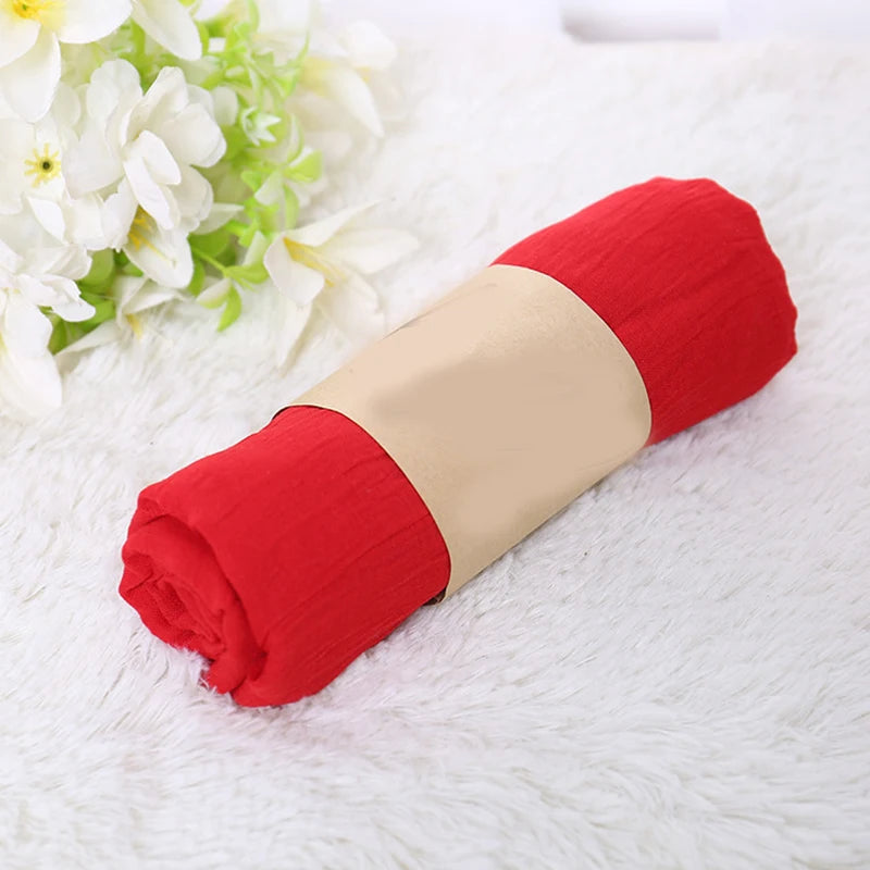 Cotton-Linen Long Scarf 180×45 cm (70.9×17.7 in) – Candy Color Lightweight Shawl, Anti-Sand Neckerchief & Headwrap