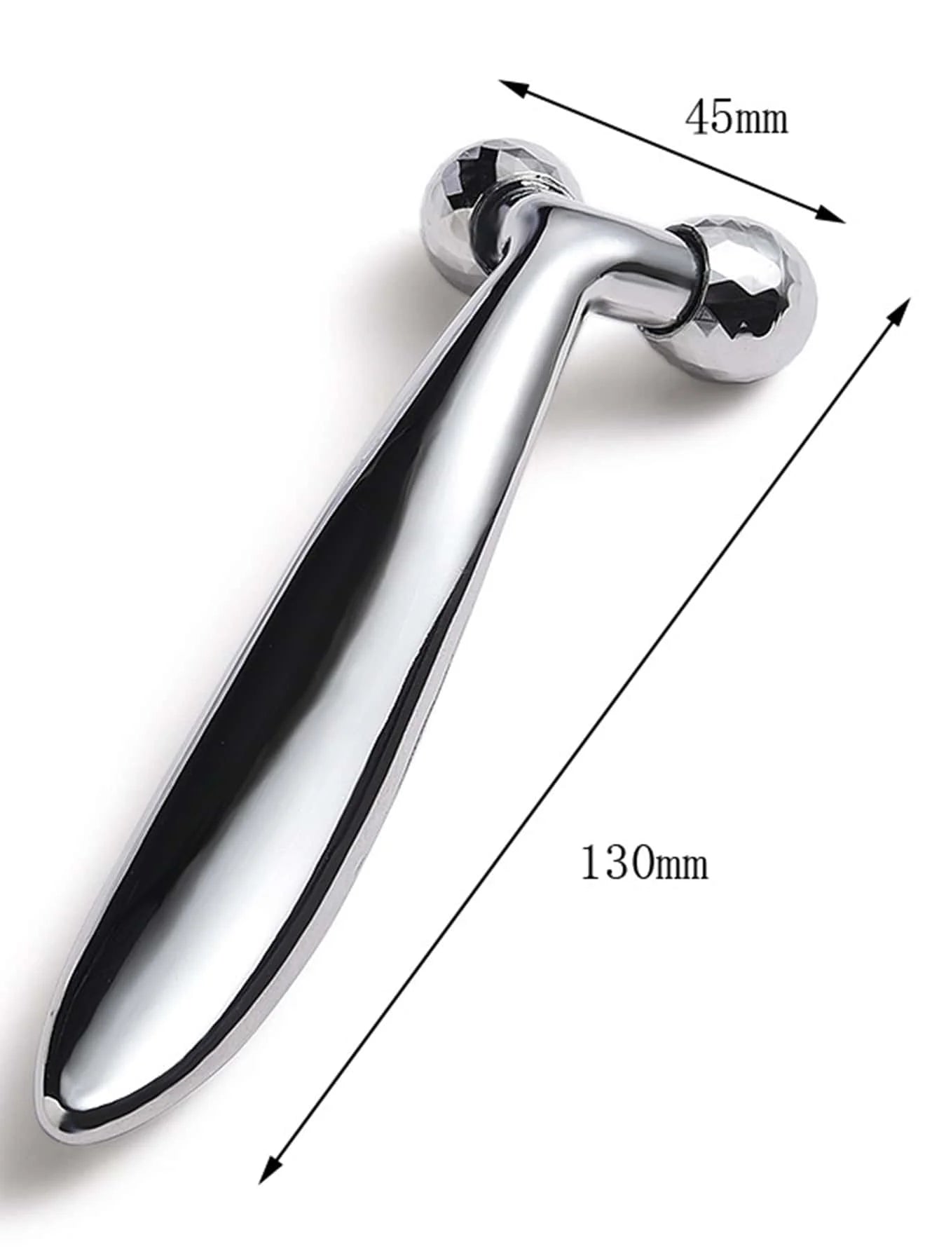 Y-Shaped 3D Face Roller Massager – 360° Rotating Manual Facial Lift & Body Wrinkle Remover, Silver